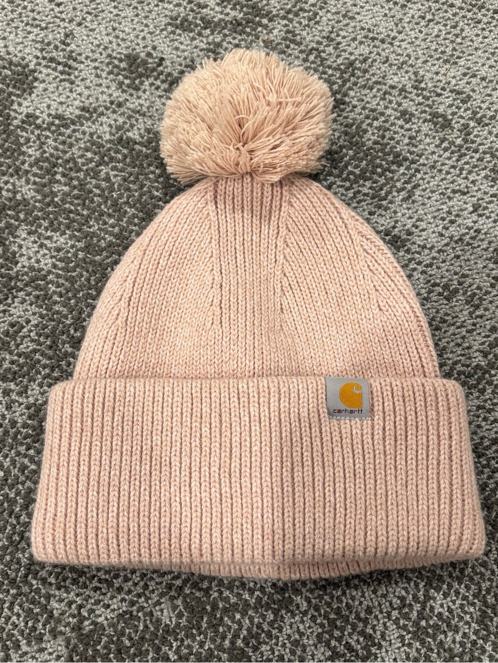 Carhartt Classic Pom Pom Salmon Pink Winter Hat OSFA